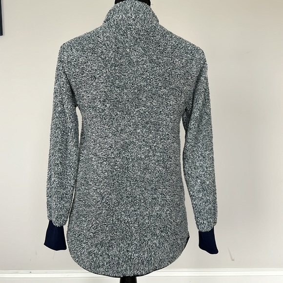 Navy Asymetrical Fleece Pullover Sz SM - Picture 4 of 5